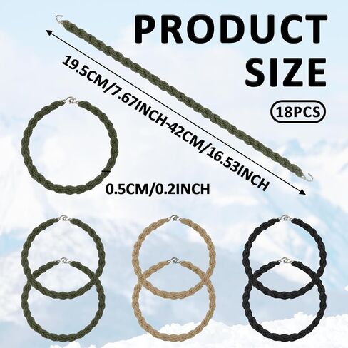 18 Pcs Boot Blousers Military, Elastic Blousing Straps with Metal Hooks, Adjustable Boot Bands for Pants Men and Women Army Navy Outdoor Hiking (Black, Green, Kachi) in Kuwait