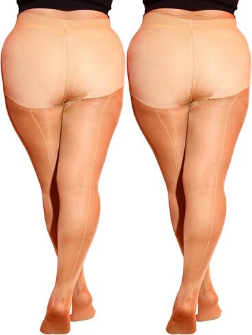 LUCKELF Sheer Tights for Women 2 Pairs Classic Retro Back Seam Pantyhose 9+ Colors Tights Ultra Soft Durability in Saudi Arabia