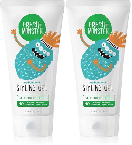 Fresh Monster Kids Hair Styling Gel, Medium Hold Alcohol-Free, Natural Hair Gel for Kids & Toddlers (6oz.) in Saudi Arabia