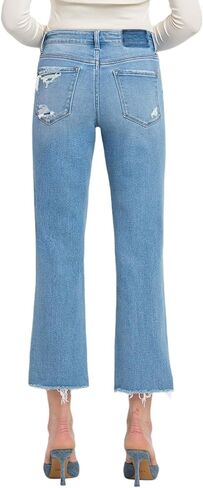 Flying Monkey High Rise Crop Regular Straight Jeans Light Blue in Kuwait