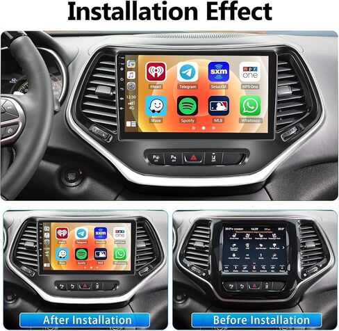 2G+64G لسيارة Jeep Grand Cherokee 2008 2009 2010 2012 2013 Android Car Stereo Wireless Apple CarPlay Android Auto 9 بوصة تعمل باللمس GPS Navi HiFi Audio Bluetooth Mirror Link FM WiFi+كاميرا احتياطية وميكروفون in Saudi Arabia