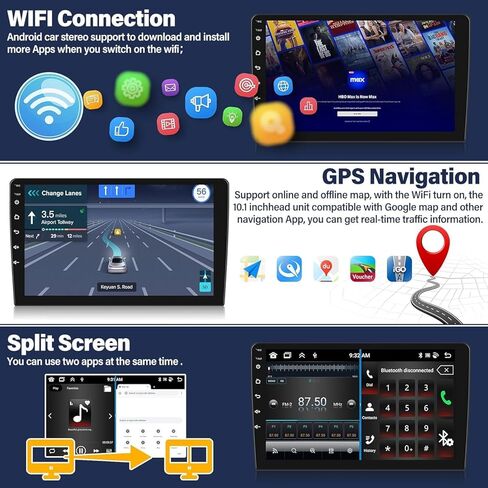 2G+64G لسيارة Jeep Grand Cherokee 2008 2009 2010 2012 2013 Android Car Stereo Wireless Apple CarPlay Android Auto 9 بوصة تعمل باللمس GPS Navi HiFi Audio Bluetooth Mirror Link FM WiFi+كاميرا احتياطية وميكروفون in Saudi Arabia