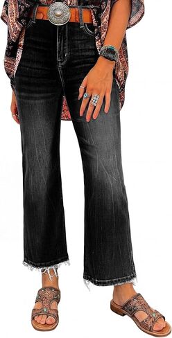 Women Wide Leg Jeans High Waisted Flare Jeans Baggy Straight Leg Ankle Denim Pants 2026 Trendy Casual with Pockets in Kuwait