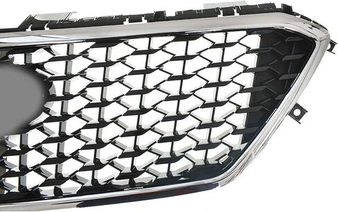 munirater Front Upper Grille Chrome Honeycomb W/O Radar Hole Replacement for 2015-2017 Sonata in Saudi Arabia