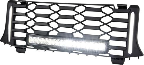 شبكة أمامية من SAUTVS مع ضوء كشاف LED يسار يمين DRL لـ Polaris Ranger XD 1500 Premium/Northstar Edition 2024 2025، شبكة شبكية سوداء مع ملحقات شريط إضاءة LED in Kuwait