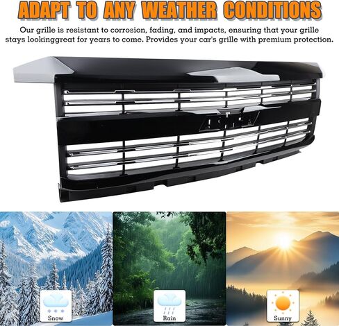 Glossy Black Bumper Grille Compatible With 2015-2019 Chevy Silverado 2500 3500 HD Front Bumper Grill Replacement 23335302 23335298 GM1200839 in Kuwait