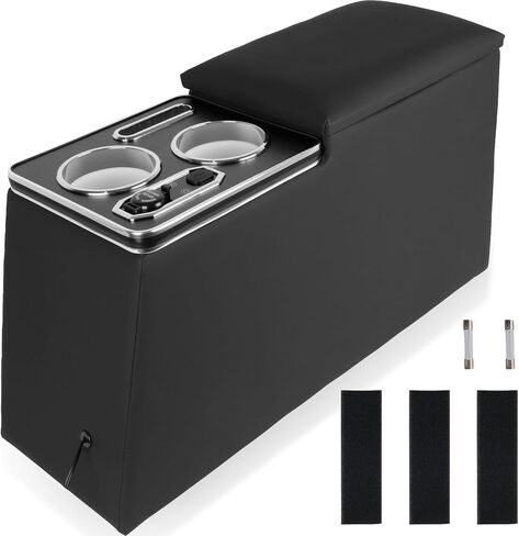 وحدة تحكم مركزية فاخرة بقفل مع مصابيح RGB وUSB/Type-C - متوافقة مع Jeep CJ5 1976-1983، CJ7 1976-1986، Wrangler YJ 1987-1995 - صندوق تخزين آمن مع منافذ شحن in Kuwait