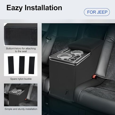 وحدة تحكم مركزية فاخرة بقفل مع مصابيح RGB وUSB/Type-C - متوافقة مع Jeep CJ5 1976-1983، CJ7 1976-1986، Wrangler YJ 1987-1995 - صندوق تخزين آمن مع منافذ شحن in Kuwait