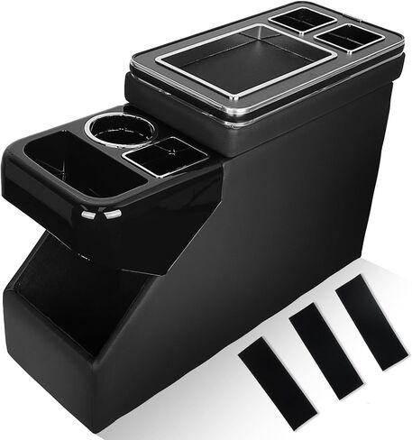 Deluxe Locking Center Console with RGB Lights & USB/Type-C - Compatible with Jeep CJ5 1976-1983, CJ7 1976-1986, Wrangler YJ 1987-1995 - Secure Storage Box with Charging Ports in Kuwait