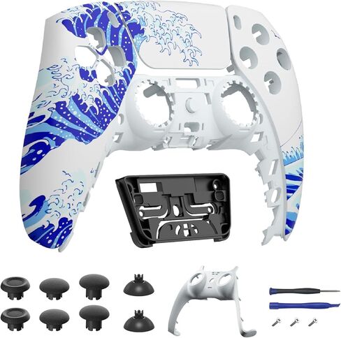 Touchpad Front Shell Compatible with PS5 Controller BDM-010 020 030 040 050, Replacement Faceplate Custom Touch Pad Cover Set and Decorative Trim Shell with Thumbsticks Kits for PS5 Controller in Kuwait