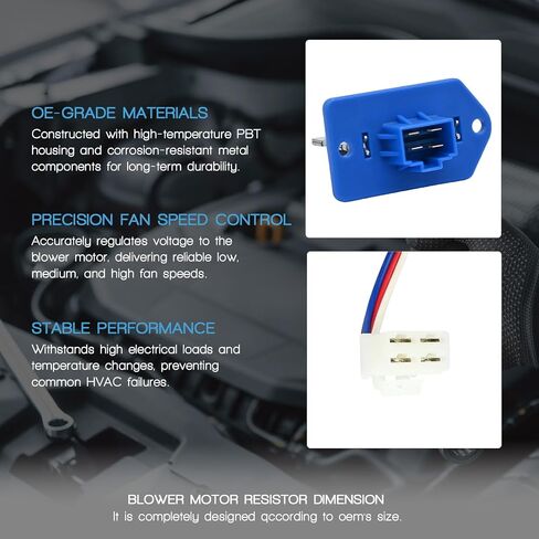 HVAC Blower Motor Resistor with Wire Harness Compatible with Hyundai Kona 2018-2021 Palisade 2020-2023 Tucson 2016-2025 Venue 2020-2025 Replacement for Kia Soul 2020-2023 Sport-Age 2017-2022 in Kuwait