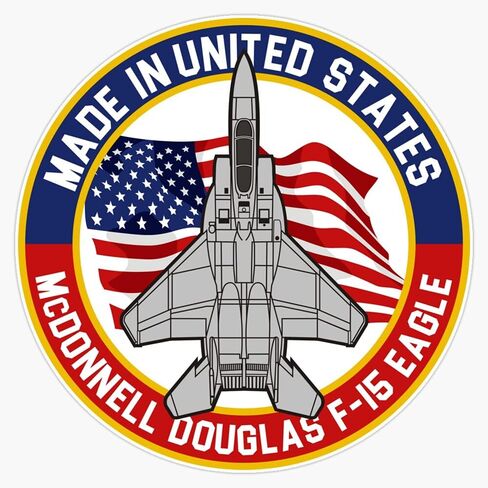 HOF Trading Mcdonnell Douglas F-15 Eagle - Made in USA Vinyl Sticker Waterproof Decal Laptop Wall Window Bumper Sticker 5 inch (HOF-VETERAN-STICKERS-7135) in Kuwait