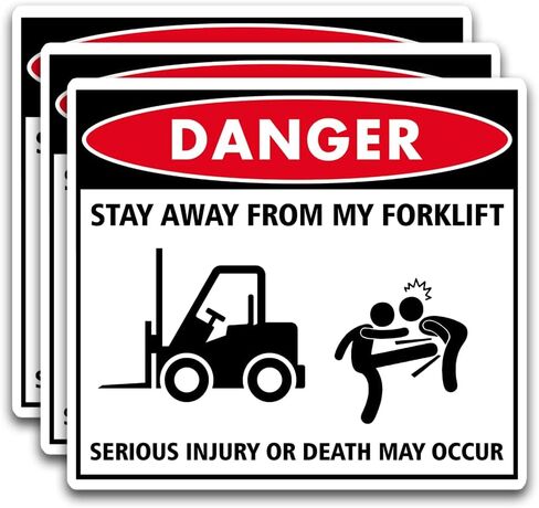 3Pcs Danger Stay Away from My Forklift Driver Warning Bumper Stickers Decal, Funny Forklift Operator Sticker 6 Inches in Saudi Arabia