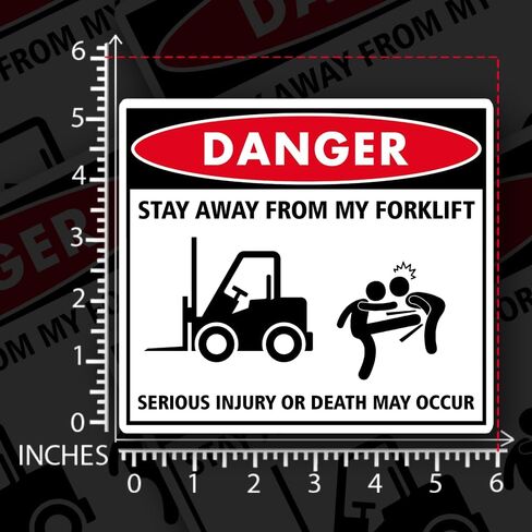3Pcs Danger Stay Away from My Forklift Driver Warning Bumper Stickers Decal, Funny Forklift Operator Sticker 6 Inches in Saudi Arabia