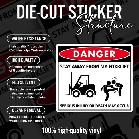 3Pcs Danger Stay Away from My Forklift Driver Warning Bumper Stickers Decal, Funny Forklift Operator Sticker 6 Inches in Saudi Arabia