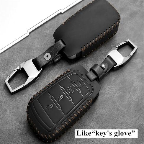 Leather Compatible with ram Key fob Cover for Dodge 2019 2025 RAM 1500 2500 3500 Accessories 4 Buttons Keychain in Kuwait