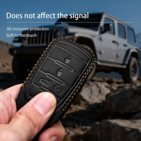 Leather Compatible with ram Key fob Cover for Dodge 2019 2025 RAM 1500 2500 3500 Accessories 4 Buttons Keychain in Kuwait