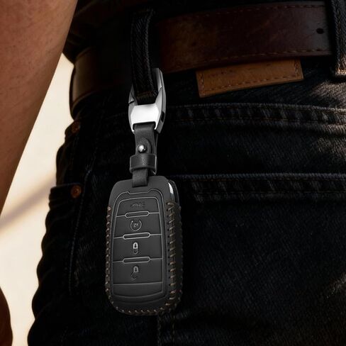 Leather Compatible with ram Key fob Cover for Dodge 2019 2025 RAM 1500 2500 3500 Accessories 4 Buttons Keychain in Kuwait