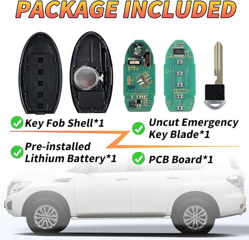 ABUDU مناسب لـ 2017-2020 نيسان أرمادا مفتاح ذكي عن بعد فوب 433 ميجا هرتز 46 رقاقة 5 أزرار سيدان بدون شعار معرف لجنة الاتصالات الفيدرالية: CWTWB1U744 / CWTWB1G744 in Kuwait