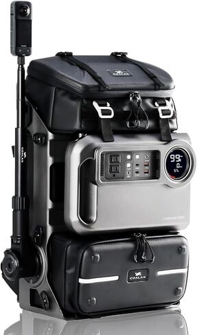 Lancer 300 Prosular Outdoor Camera Backpack مع قوة 300WH المحمولة ، تصميم الهيكل الخارجي ، الذراع السحرية للإضاءة والتسجيل ، حقيبة كاميرا DSLR/SLR احترافية للتصوير الفوتوغرافي ، الأخضر in Kuwait