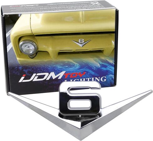 شعار iJDMTOY Vintage Style ثلاثي الأبعاد من خليط معدني أسود غير لامع V8 متوافق مع غطاء الشبكة وغطاء السيارة والباب الجانبي، إلخ in Saudi Arabia