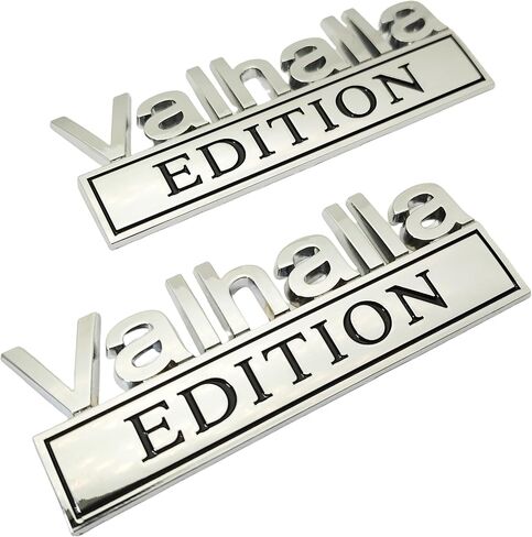 2Pack Vikings Valhalla Edition Auto Emblems Truck Badge 3D Car Bumper Sticker Metal Decal, Assassin's Creed Valhalla Edition Emblem 3D Badges Decals Car Replacement, Viking Seasons (Silver/Black) in Saudi Arabia