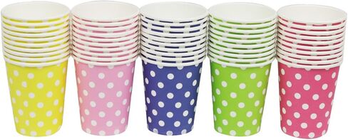 Party Disposable Cups, Paper Cups For ，Weddding & Party Cups 8oz (Multicolor 50pcs) in Saudi Arabia