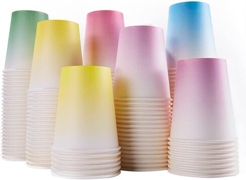 Party Disposable Cups, Paper Cups For ，Weddding & Party Cups 8oz (Multicolor 50pcs) in Saudi Arabia