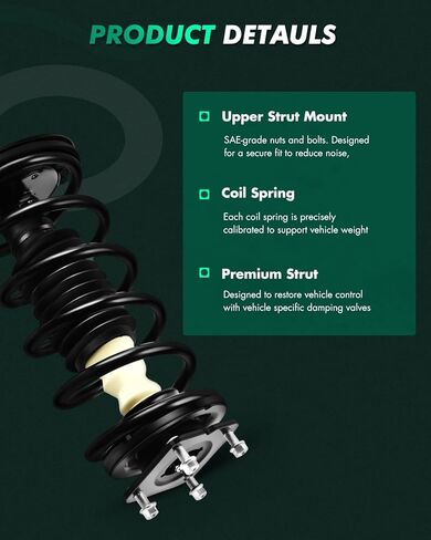 SCITOO - 2Pcs Front Complete Struts Spring Assembly + 2Pcs Rear Shock Absorbers Fits 2007-2012 for Mazda CX-7 Full Set Front Rear Complete Struts with 172494 349076 - Set of 4 in Saudi Arabia