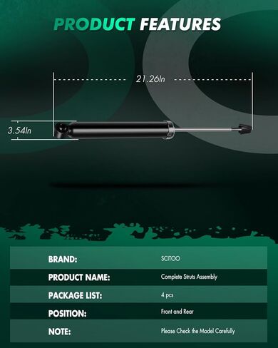 SCITOO - 2Pcs Front Complete Struts Spring Assembly + 2Pcs Rear Shock Absorbers Fits 2007-2012 for Mazda CX-7 Full Set Front Rear Complete Struts with 172494 349076 - Set of 4 in Saudi Arabia