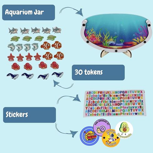 Reward Jars for Kids, Star Jar Reward System, Magnetic Reward Jar with Tokens, Classroom & Home Star Jar, Emotional Regulation Tools for Kids, Classroom Rewards, Reward Jar in Kuwait