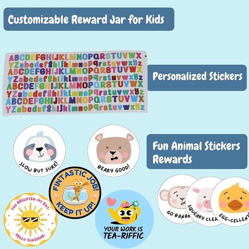 Reward Jars for Kids, Star Jar Reward System, Magnetic Reward Jar with Tokens, Classroom & Home Star Jar, Emotional Regulation Tools for Kids, Classroom Rewards, Reward Jar in Kuwait