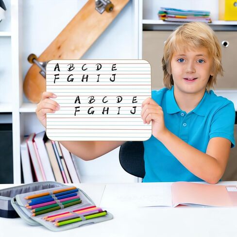 6 عبوات من ألواح بيضاء صغيرة مع خطوط مقاس 9 × 12 بوصة مزدوجة الجوانب صغيرة قابلة للمسح الجاف للفصل الدراسي حزمة محمولة قابلة للمسح الجاف لمستلزمات المعلمين للأطفال مع 6 محايات و6 أقلام تحديد in Kuwait