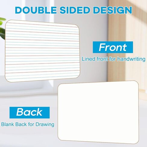 6 عبوات من ألواح بيضاء صغيرة مع خطوط مقاس 9 × 12 بوصة مزدوجة الجوانب صغيرة قابلة للمسح الجاف للفصل الدراسي حزمة محمولة قابلة للمسح الجاف لمستلزمات المعلمين للأطفال مع 6 محايات و6 أقلام تحديد in Kuwait