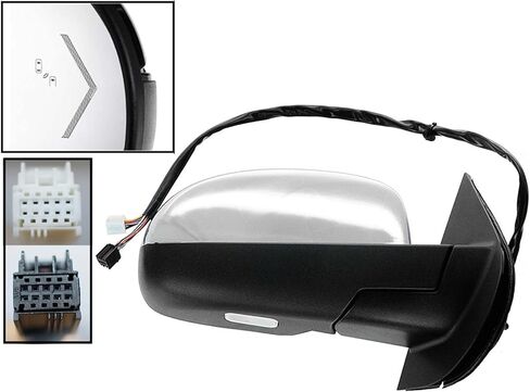 APA Replacement Power Folding Mirror fits 2009-2014 TAHOE YUKON SUBURBAN with LED Arrow Signal Blind Spot Detection Power Heated Puddle Memory Textured Black Cap Driver Left Side GM1320526 in Saudi Arabia