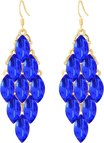 Austrian Crystal Dangle Oversized Earrings for Women 14K Glod Jewelry in Kuwait