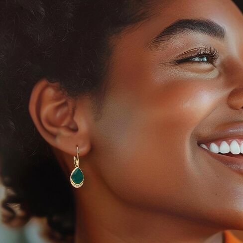 Ross-Simons 5.75 ct. t.w. Emerald and .10 ct. t.w. White Topaz Drop Earrings in 18kt Gold Over Sterling in Saudi Arabia