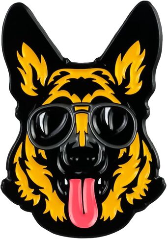 Cute German Shepherd Sunglasses Cool Dog Lover Enamel Pin, Funny German Shepherd Face Pin Brooch For Dog Mom Dad, Kawaii Animal Face Meme Brooch Badge, Puppy Meme Lapel Badges Gift For Pet Lover, Cartoon Puppy Jewelry Accessories in Saudi Arabia