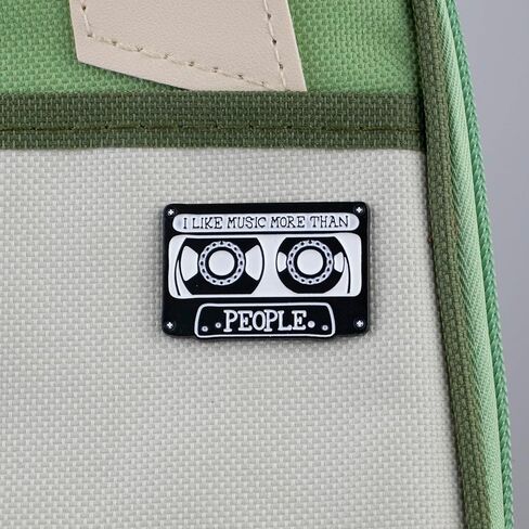 I Like Music More Than People Retro Musician Sarcasm Enamel Pin, Sarcastic Introvert Music Lover Pin Brooch, Vintage Cassette Brooch Badge For Classic Music Nostalgia, Sarcastic Anti-Social Audiophile Badges, Funny Audio Musician Gift, Nostalgic Audio Ent in Saudi Arabia