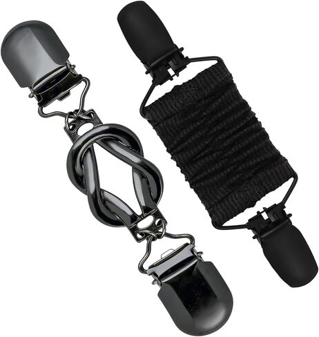 logohu 2 Pcs Waist Cinch Clips, Vintage Elastic Sweater Cincher Clip, Black Dress Cinch Clips Shirt Shawl Cardigan Pant Tightener Clip for Women in Kuwait