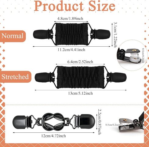 logohu 2 Pcs Waist Cinch Clips, Vintage Elastic Sweater Cincher Clip, Black Dress Cinch Clips Shirt Shawl Cardigan Pant Tightener Clip for Women in Kuwait