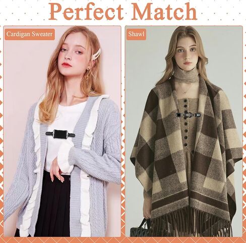 logohu 2 Pcs Waist Cinch Clips, Vintage Elastic Sweater Cincher Clip, Black Dress Cinch Clips Shirt Shawl Cardigan Pant Tightener Clip for Women in Kuwait