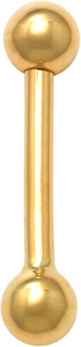 ANYGOLDS 14K Real Solid Gold 3mm Plain Ball Straight Barbell – 16 Gauge Gold Eyebrow Piercing Jewelry for Men & Women – Minimalist Dainty Body Jewelry – Perfect Minimalist Design – Sold as a Single in Saudi Arabia