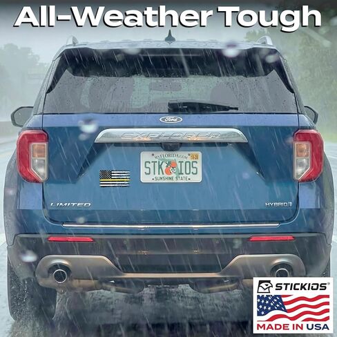 Stickios 911 Dispatcher Sticker - Tattered American Flag Thin Yellow Line Decal for Cars, Trucks & Vehicle Windows - Made in USA (5.9x3.3 inches) in Kuwait