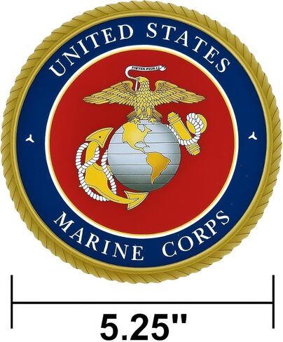 Officially Licensed U.S. Marine Corps (USMC) Emblem Decal | Sticker for Truck or Car Windows, Laptops, Tablets, etc. | Perfect Marine, Veteran & Military Gift | 5.25" Diameter | Old Dominion LLC in Kuwait