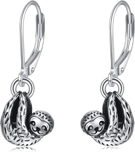 YAFEINI Sloth Sterling Silver Earrings - Sloth Leverback Dangle Earrings for Women in Saudi Arabia