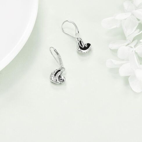 YAFEINI Sloth Sterling Silver Earrings - Sloth Leverback Dangle Earrings for Women in Saudi Arabia