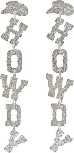 Glitter Howdy Letter Dangle Earrings Western Cowboy Cowgirl Hat Boot Drop Earrings for Women Men Statement Howdy Letter Jewelry for Country Concert Holiday Party Decors in Kuwait