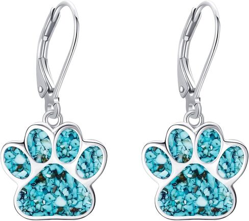 Paw Print Earrings S925 Sterling Silver Paw Drop Dangle Earrings Dog Cat Pet Paw Jewelry Gifts for Women in Kuwait