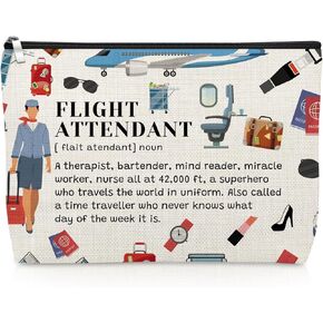 Flight Attendant Gifts Makeup Bag Appreciation Gift for Air Stewardess Pilot Cosmetic Bag Airline Stewardess Gifts for Women Graduation Birthday Present for Flight Attendant Aviation Makeup Pouch in Kuwait